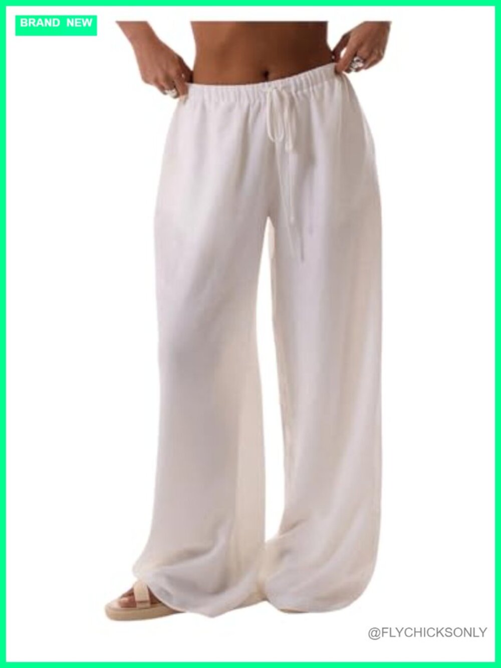 Women's Wide Leg Linen Pants Beach Cover Up Vacation Summer Outfit